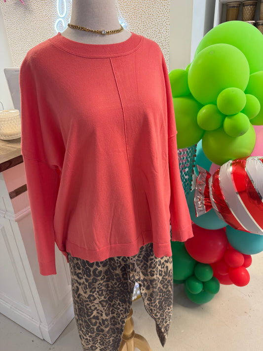 Go To Casual Coral Sweater
