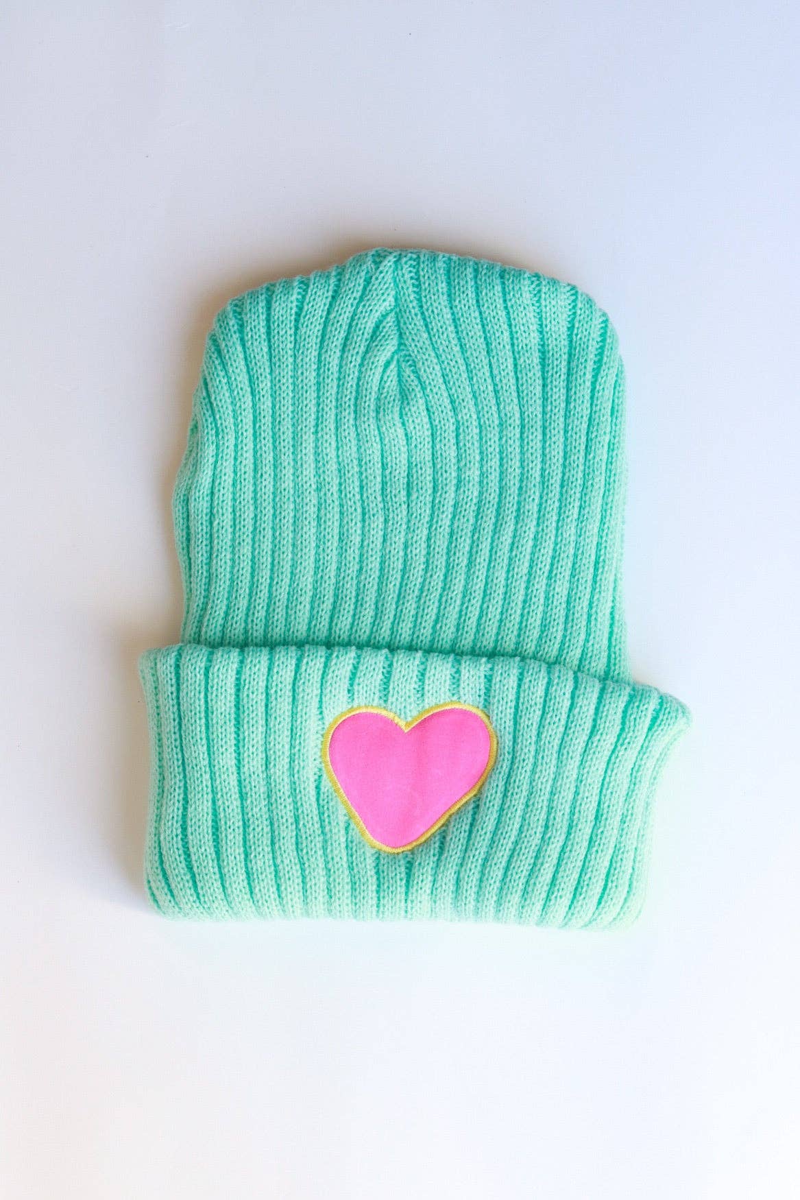 XOXO by magpies | Azure & Pink Heart Beanie