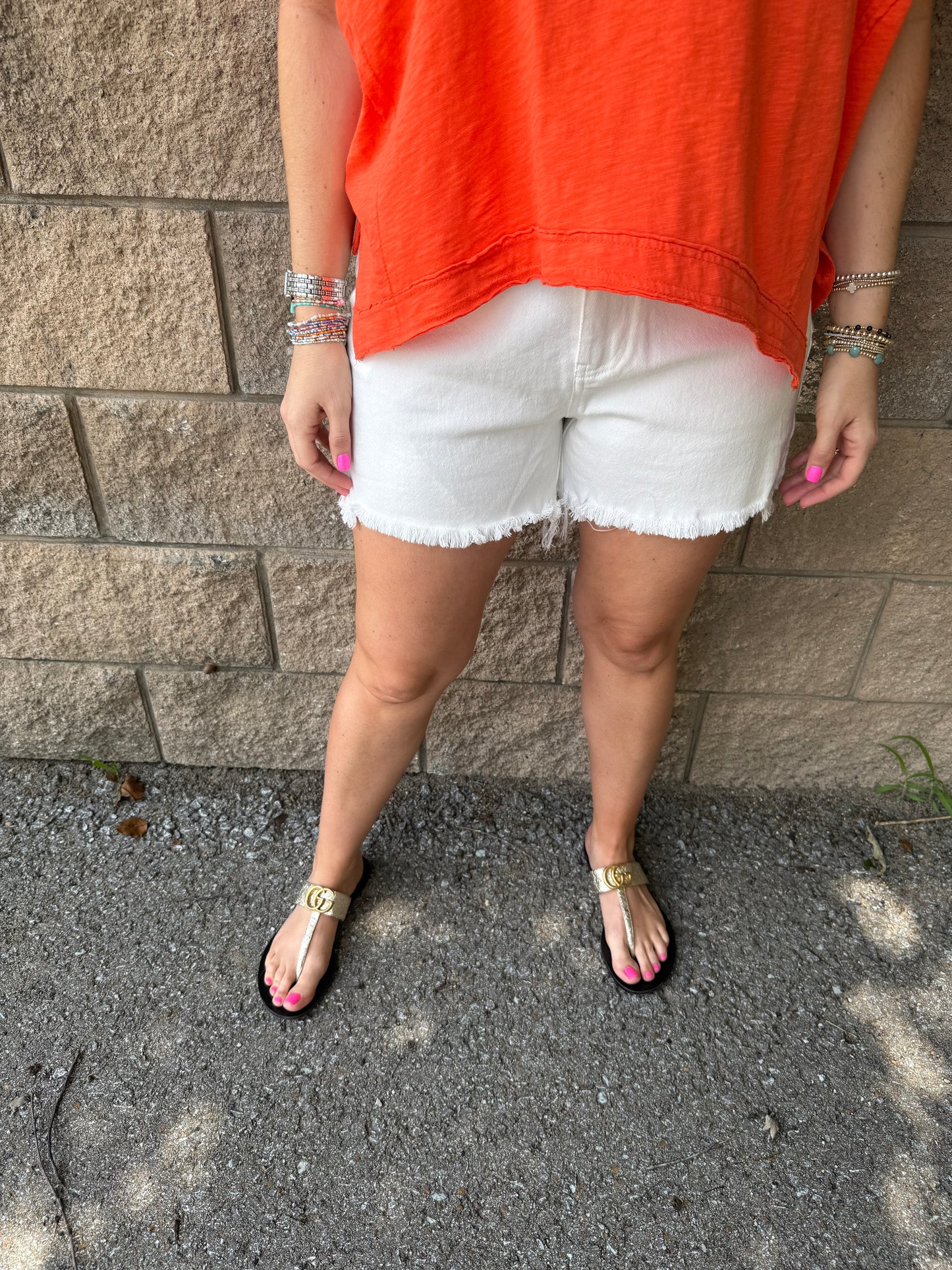 Cove White Denim Shorts