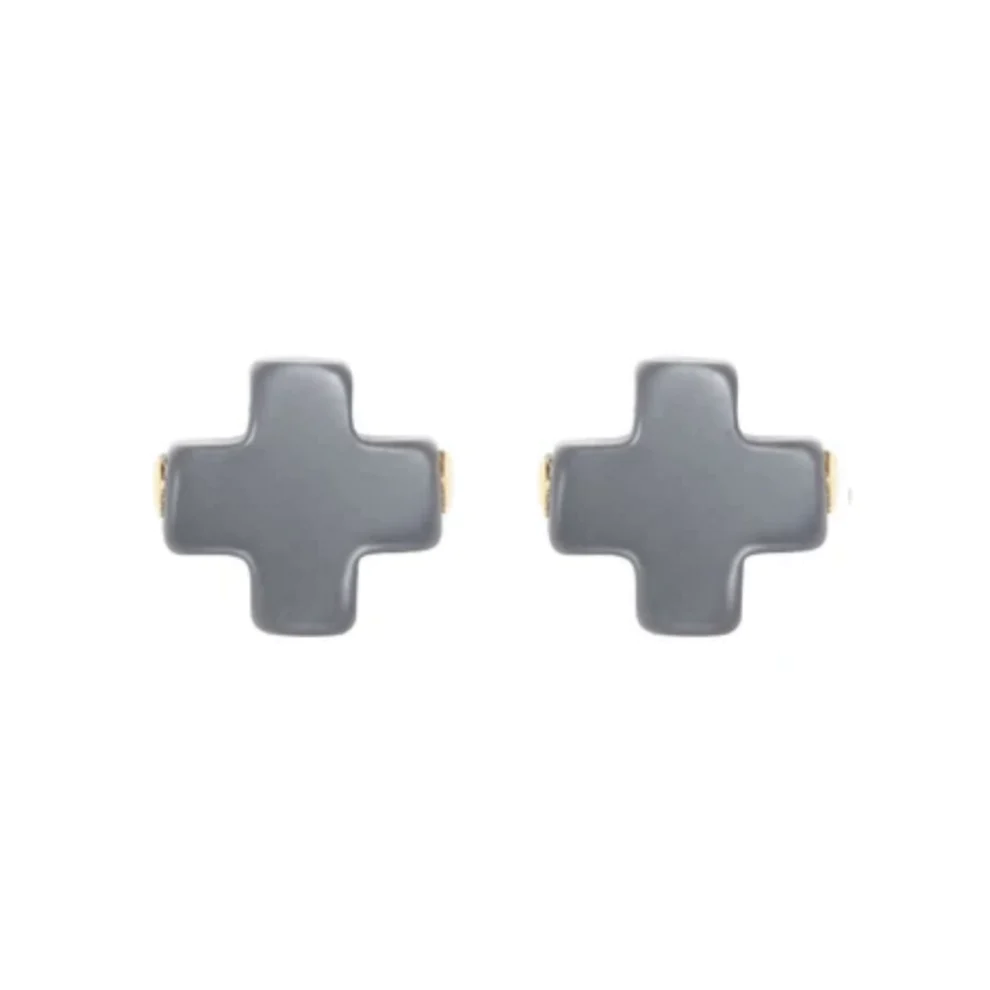 E Newton Signature Cross Stud Charcoal