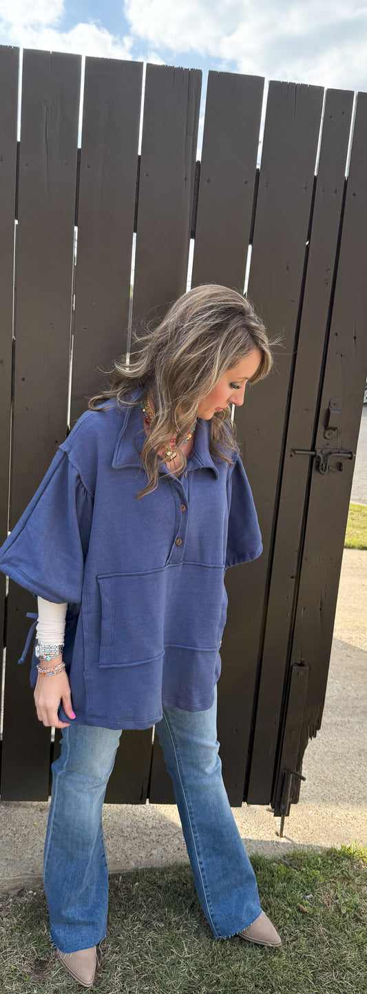 Athens Navy Top