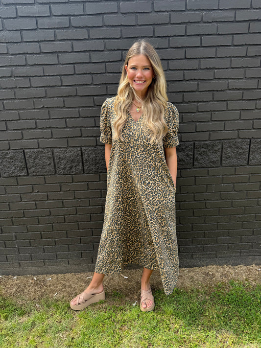 Laken Leopard Midi