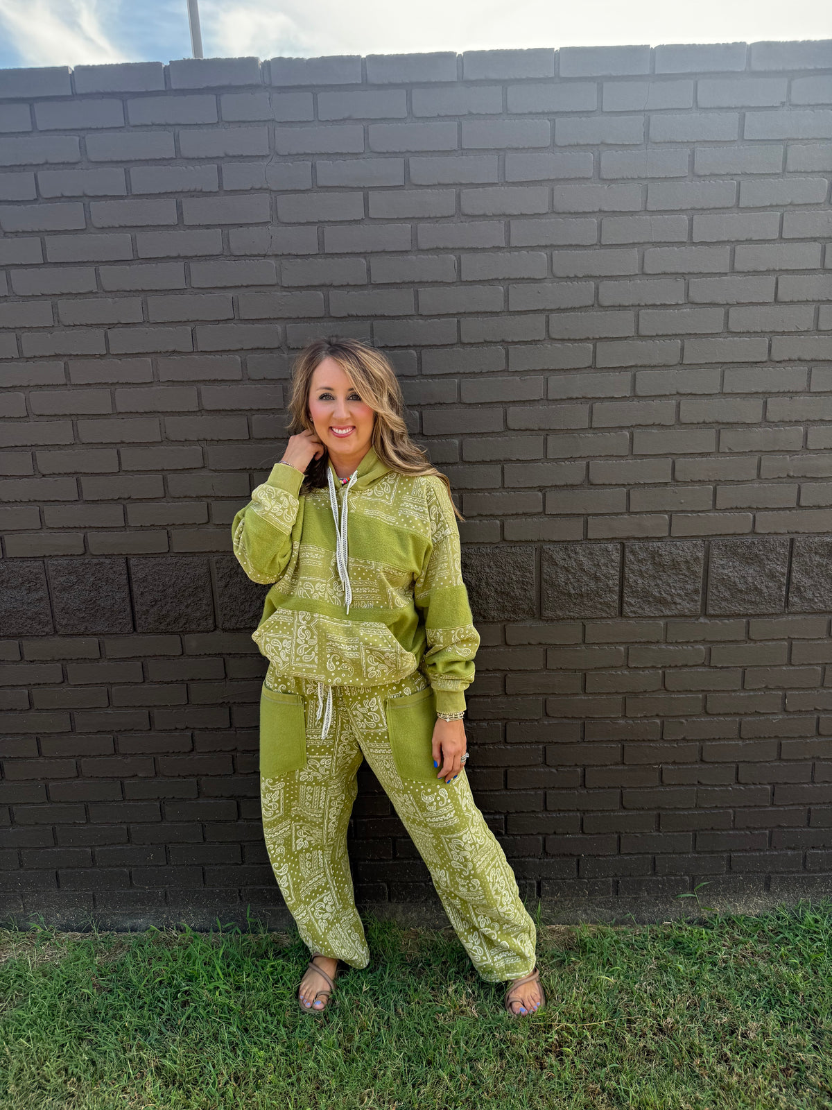 Brooklyn Bandana Green Hoodie