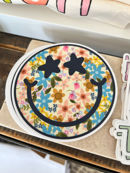 Floral Smiley Sticker