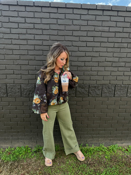 Chocolate Floral Top