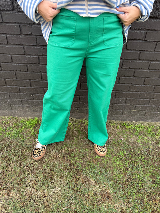 Staci Pocket Green Pants