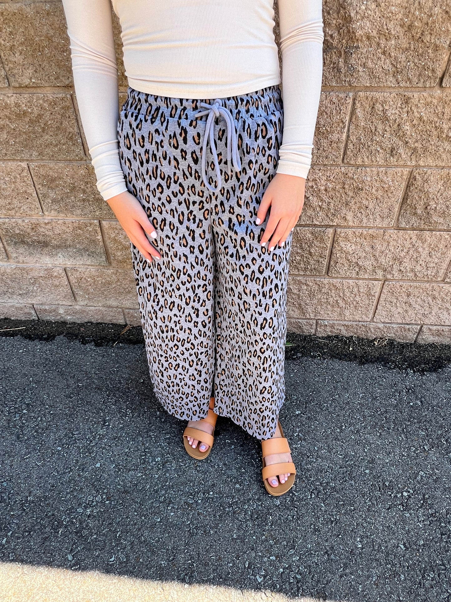 Lorie Leopard Pants Grey