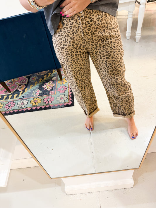 Carter Leopard Barrel Jeans