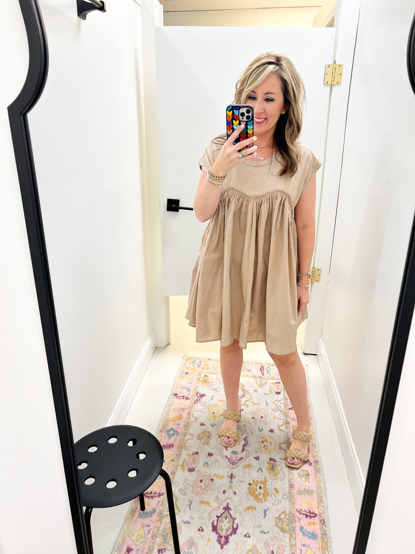 Audra Sweetheart Khaki Dress