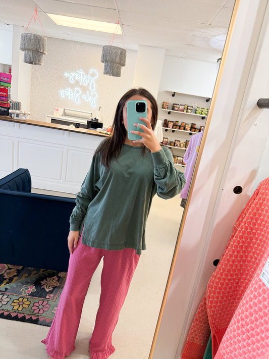 Rowdy Raglan Olive Top