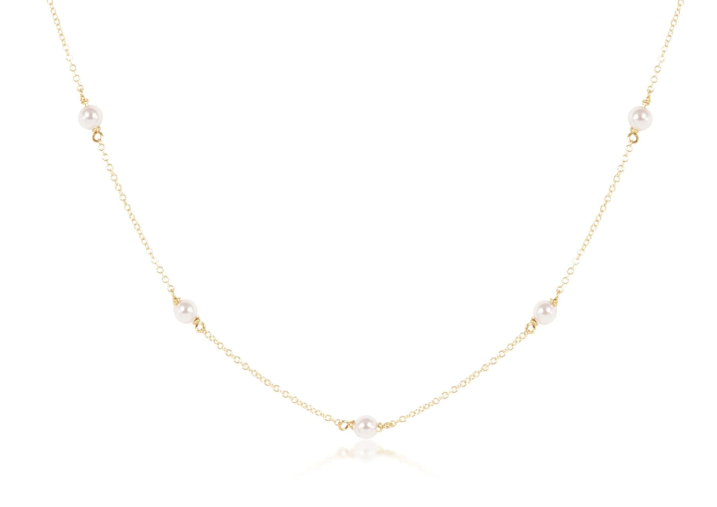 E Newton 17” Choker Simplicity Chain 4mm Pearl