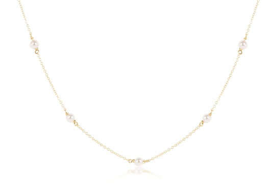 E Newton 17” Choker Simplicity Chain 4mm Pearl