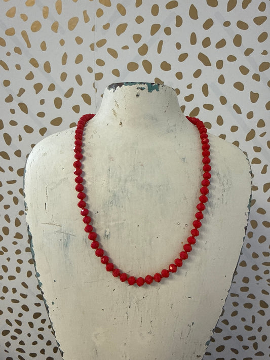 Barb Red Crystal Necklace