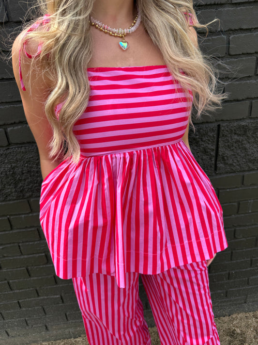 Berry Stripe Top