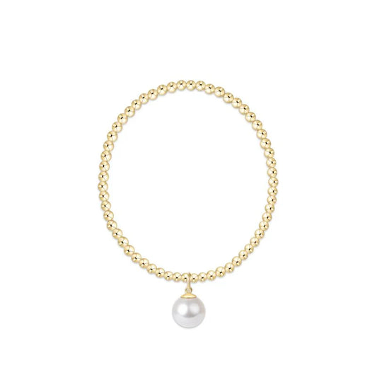 E Newton Classic Gold 3mm Pearl 10mm Charm