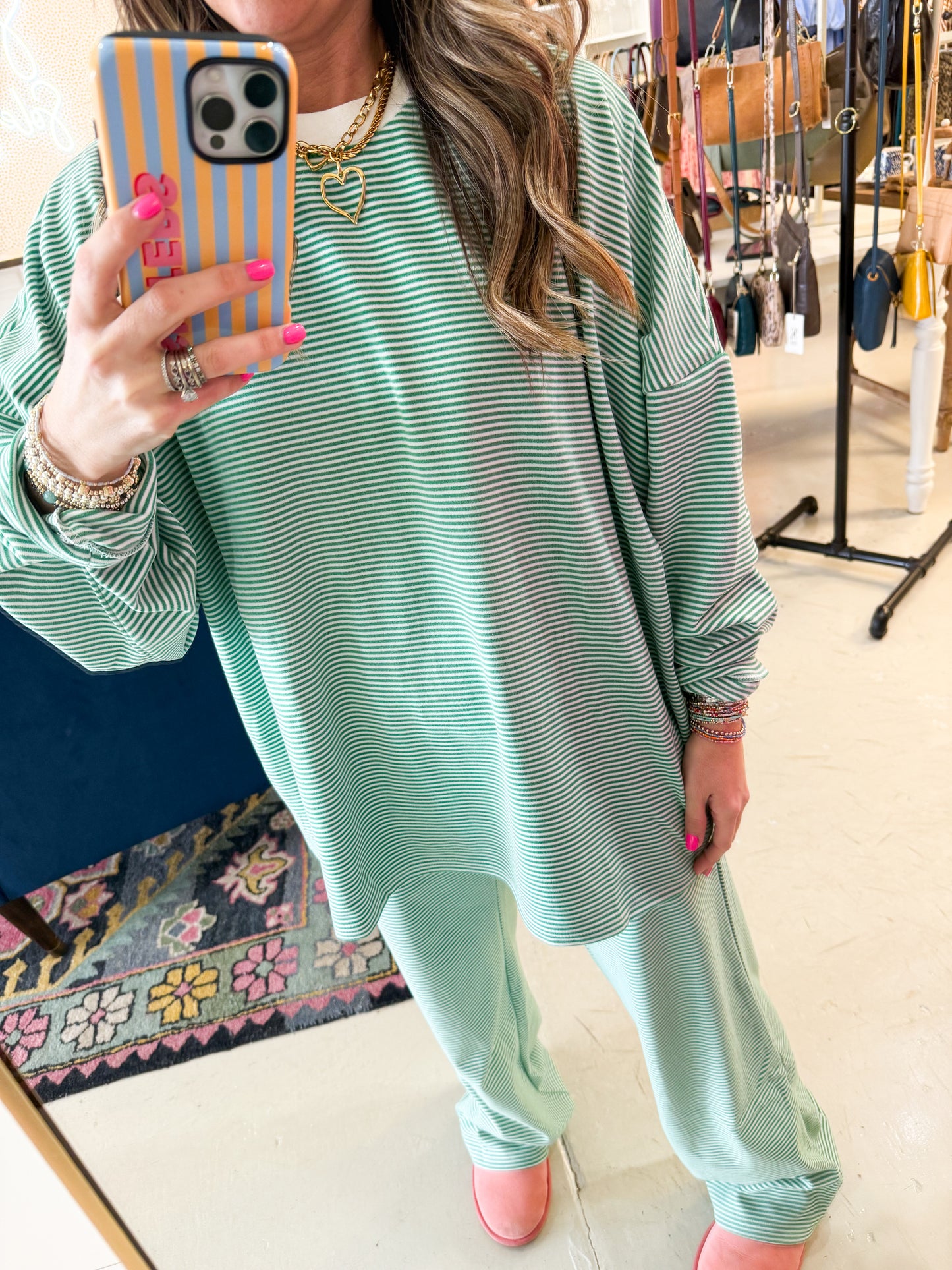 Lola Stripe Top Green