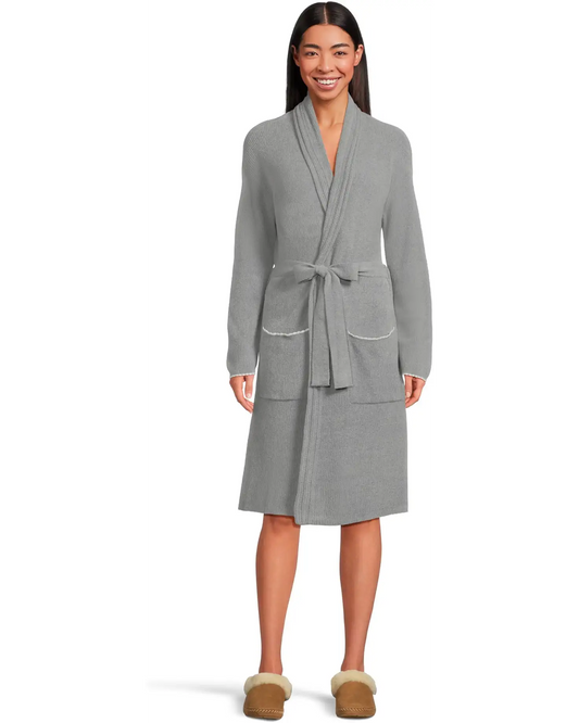 Barefoot Dreams Contrast Scallop Ribbed Robe