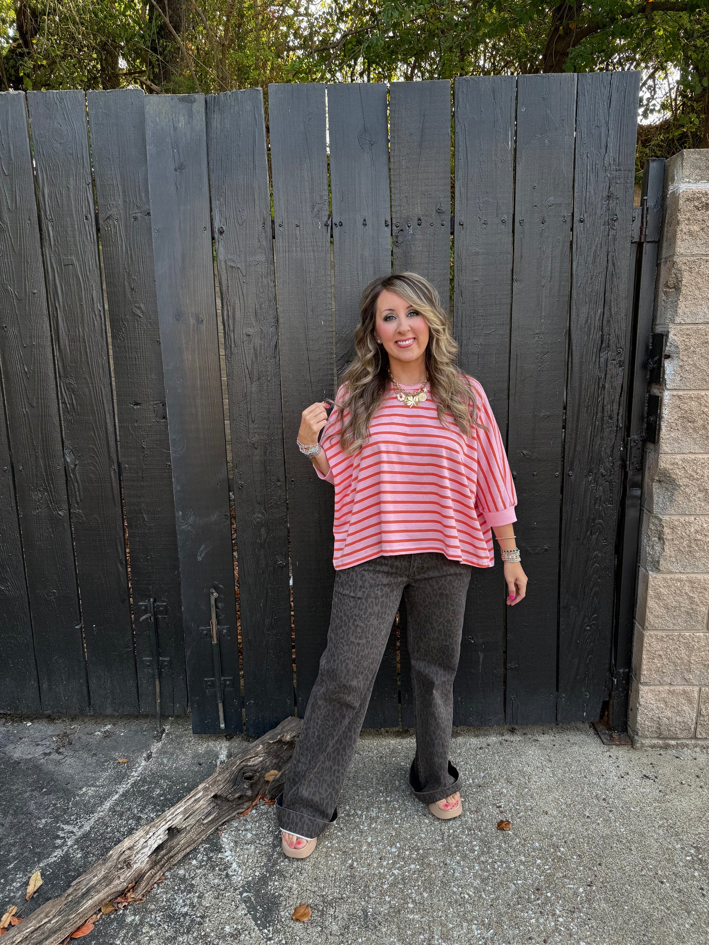 Seeing Stripes Coral Top
