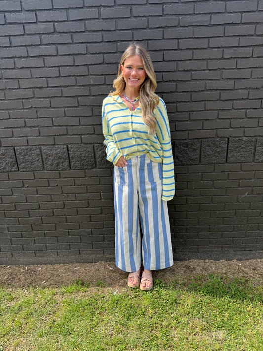 Blue Stripe Pants
