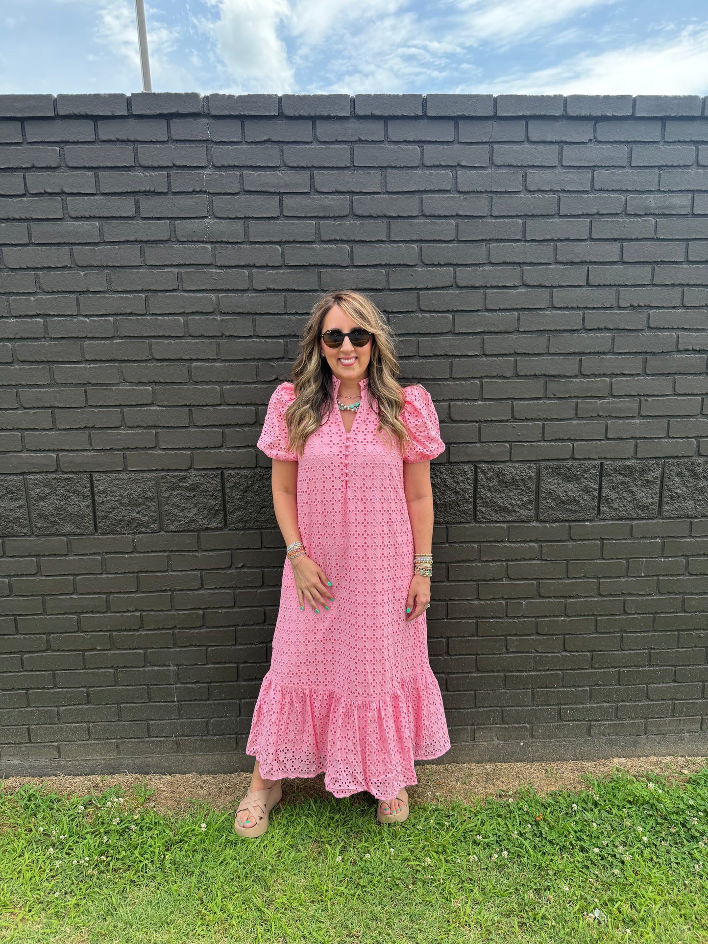 Eyelet Of My Eye Pink Midi