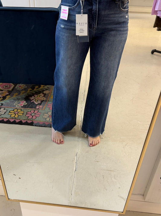 Blake High Rise Ankle Wide Jeans