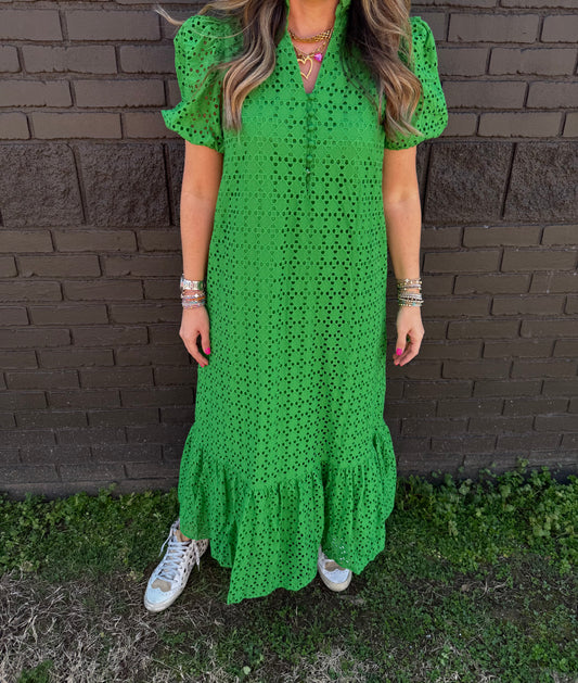 Eyelet Of My Eye Green Midi