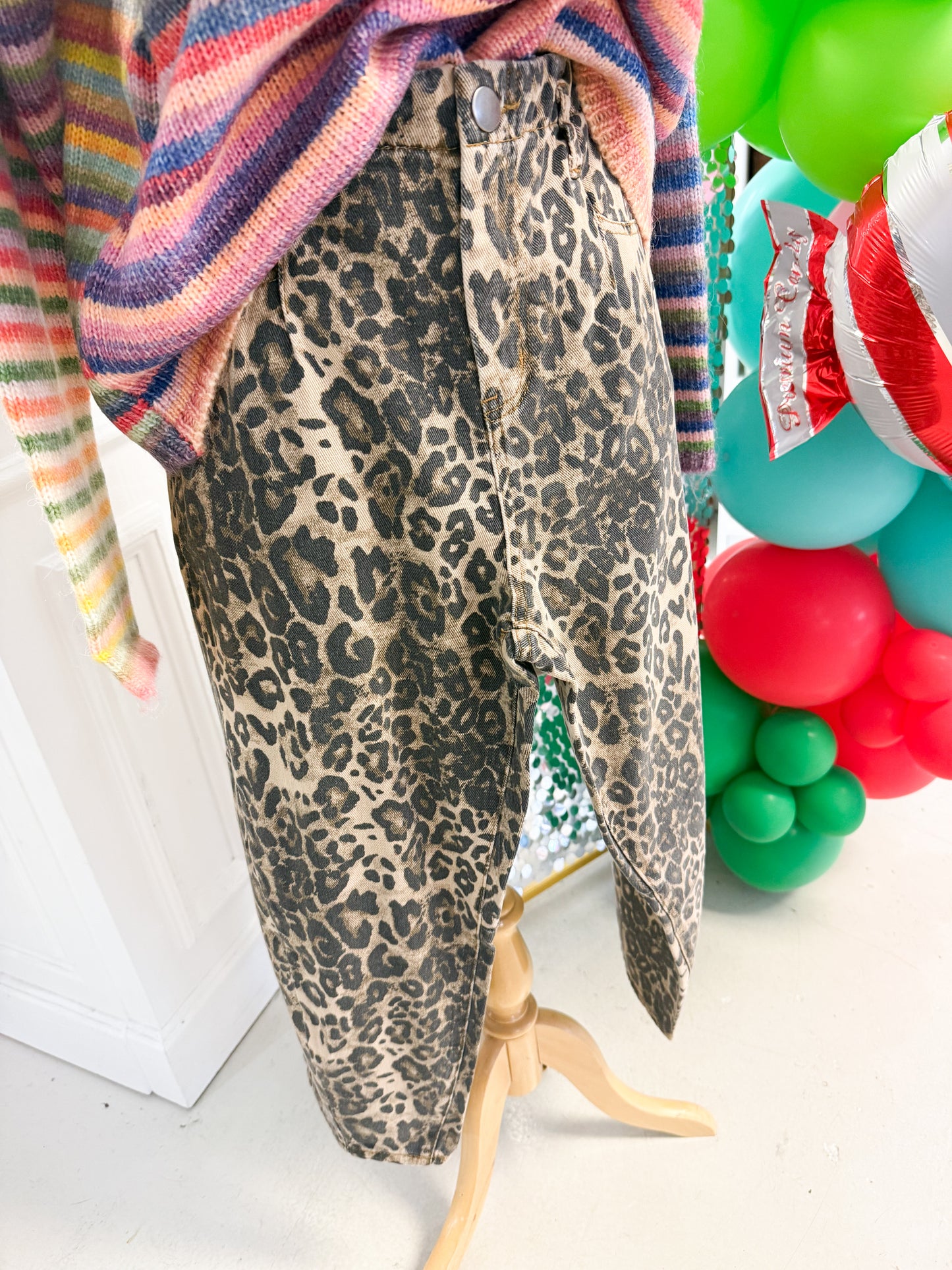 Lizzie Leopard Barrel Pants