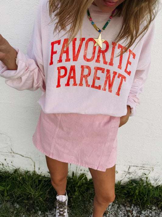 Favorite Parent Sweatshirt Pink/Red