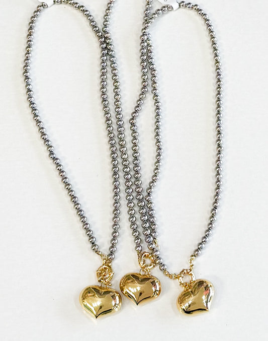 Silver Heart Chain Necklace