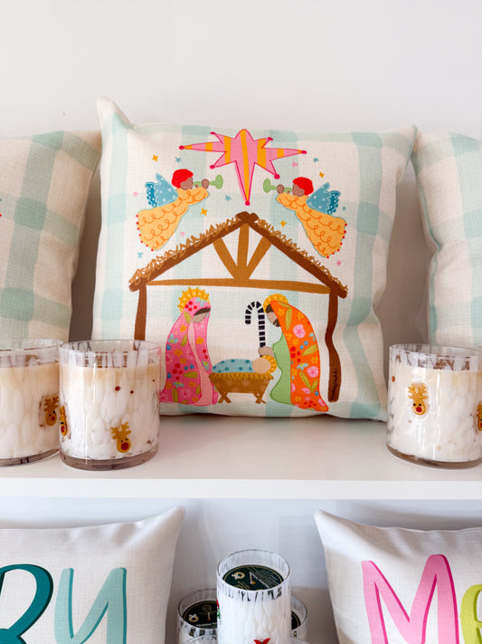 Whimsy Nativity Pillow