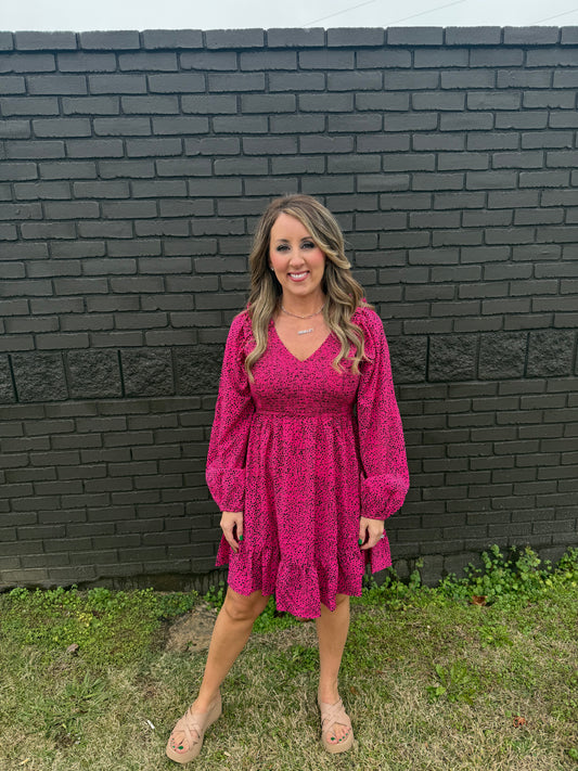 Living in Leopard Dress Pink