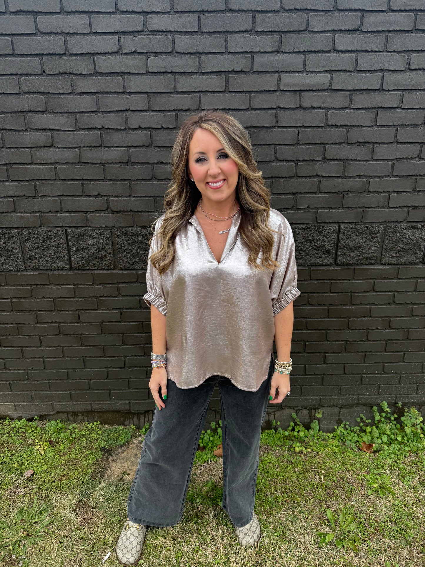 Shimmer My Way Champagne Top