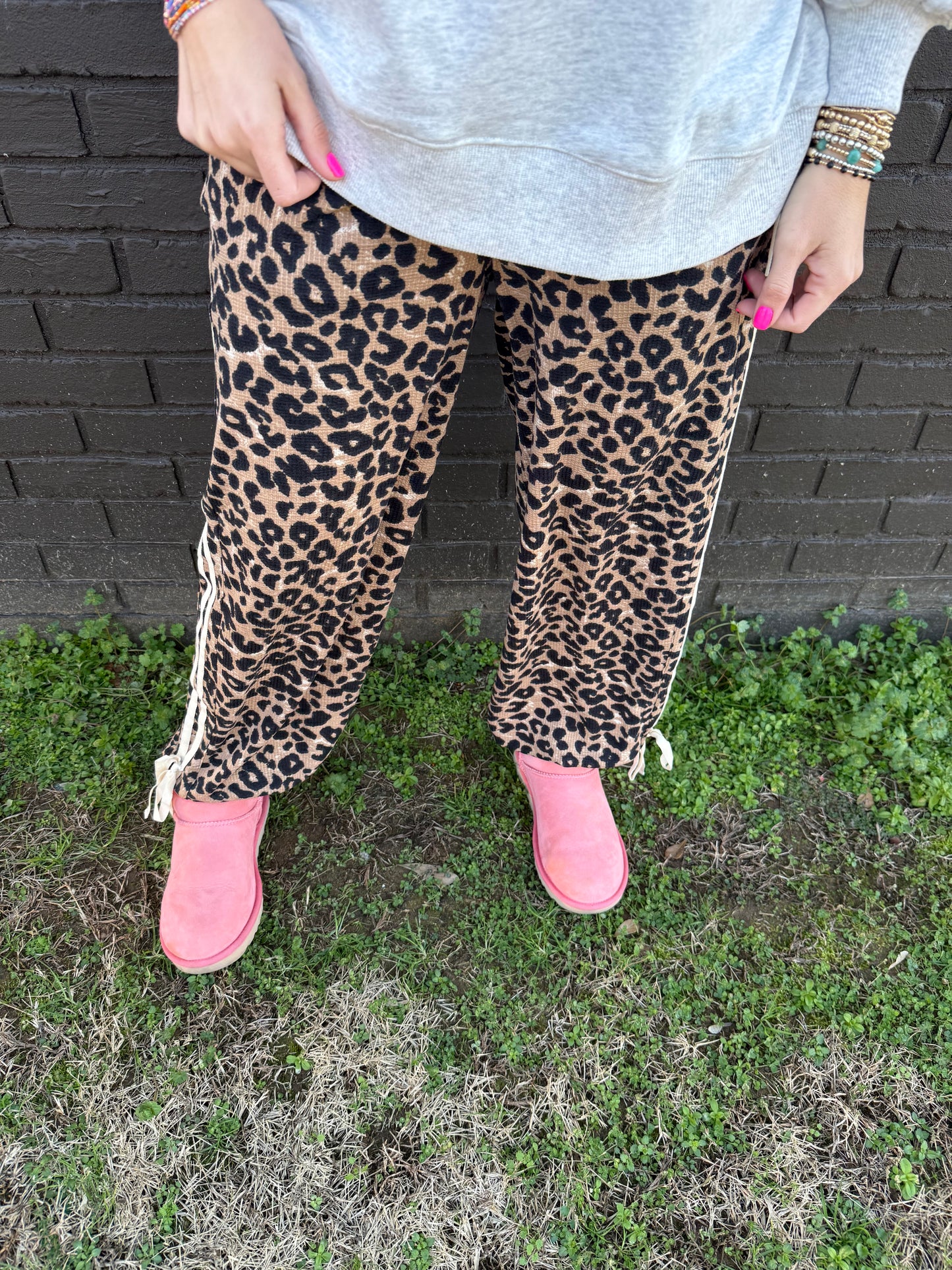Leopard Waffle Joggers