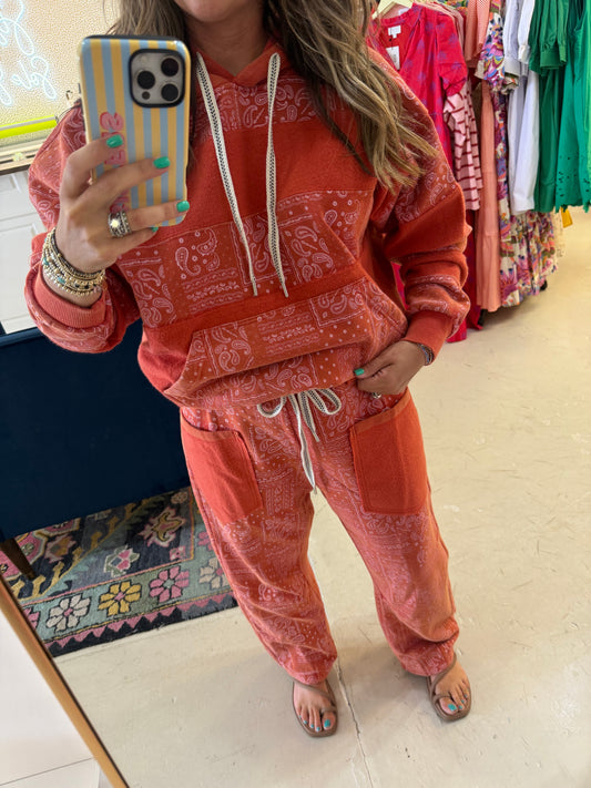 Brooklyn Bandana Red Hoodie