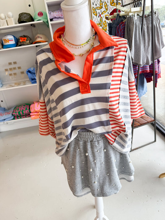 Patched Orange Top