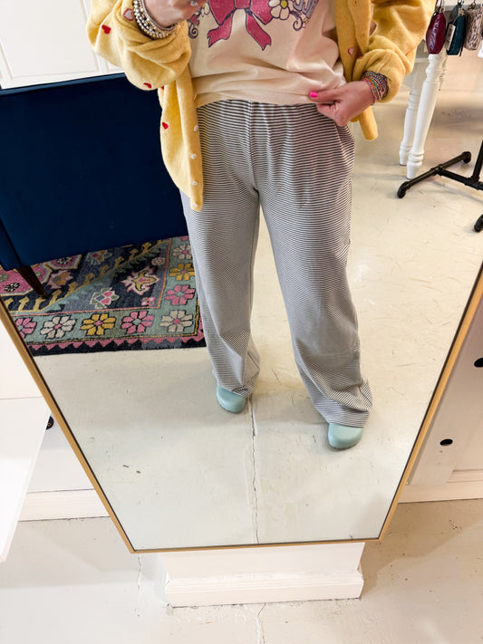 Lola Stripe Pants Charcoal