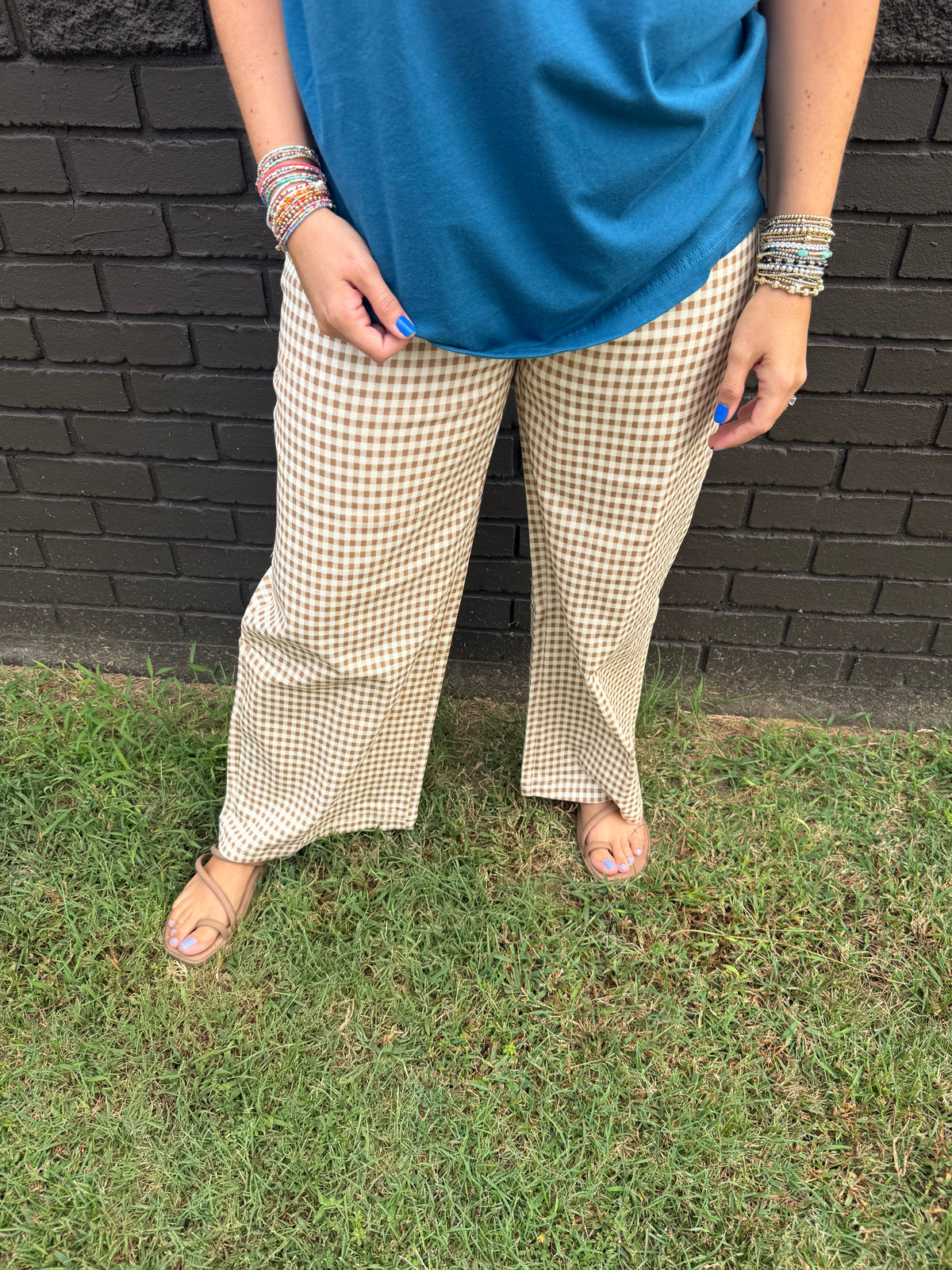 Gigi Gingham Khaki Pants