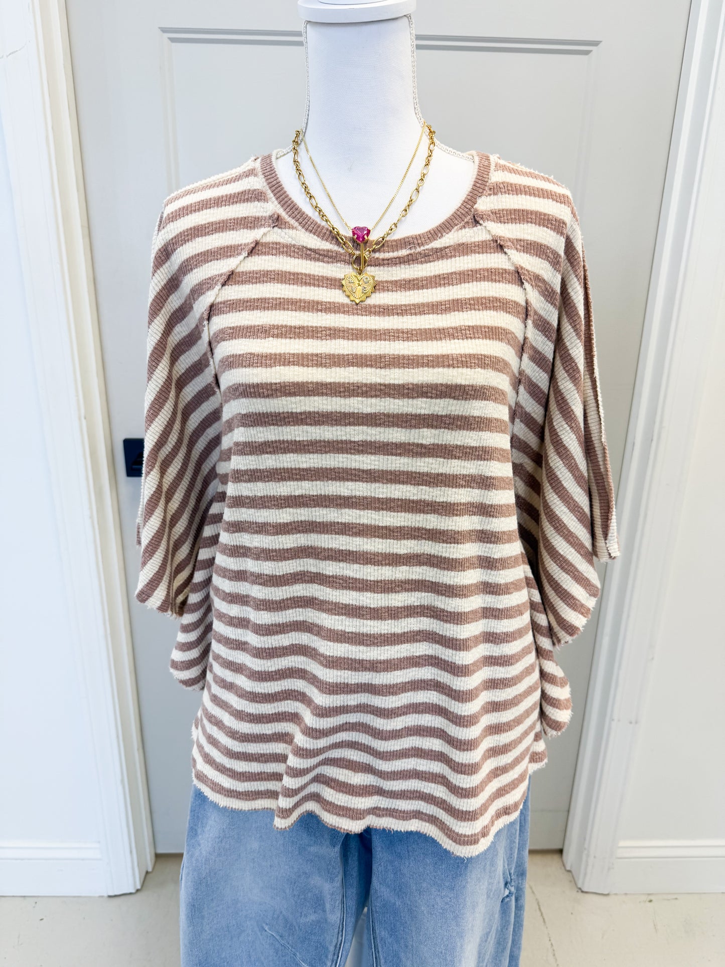 Kit Stripe Taupe Top