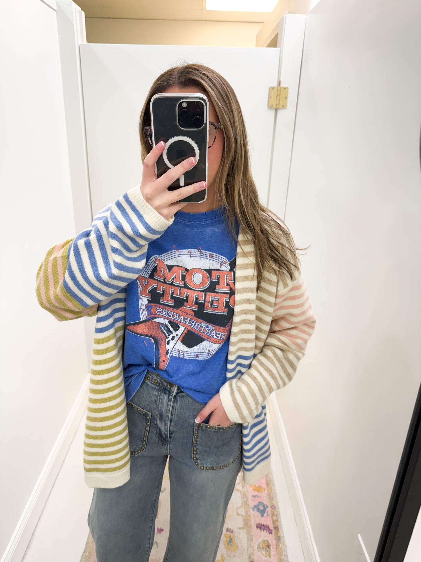 Stripes For You Cardigan Taupe