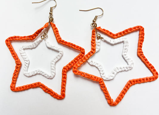 Orange Star Earrings