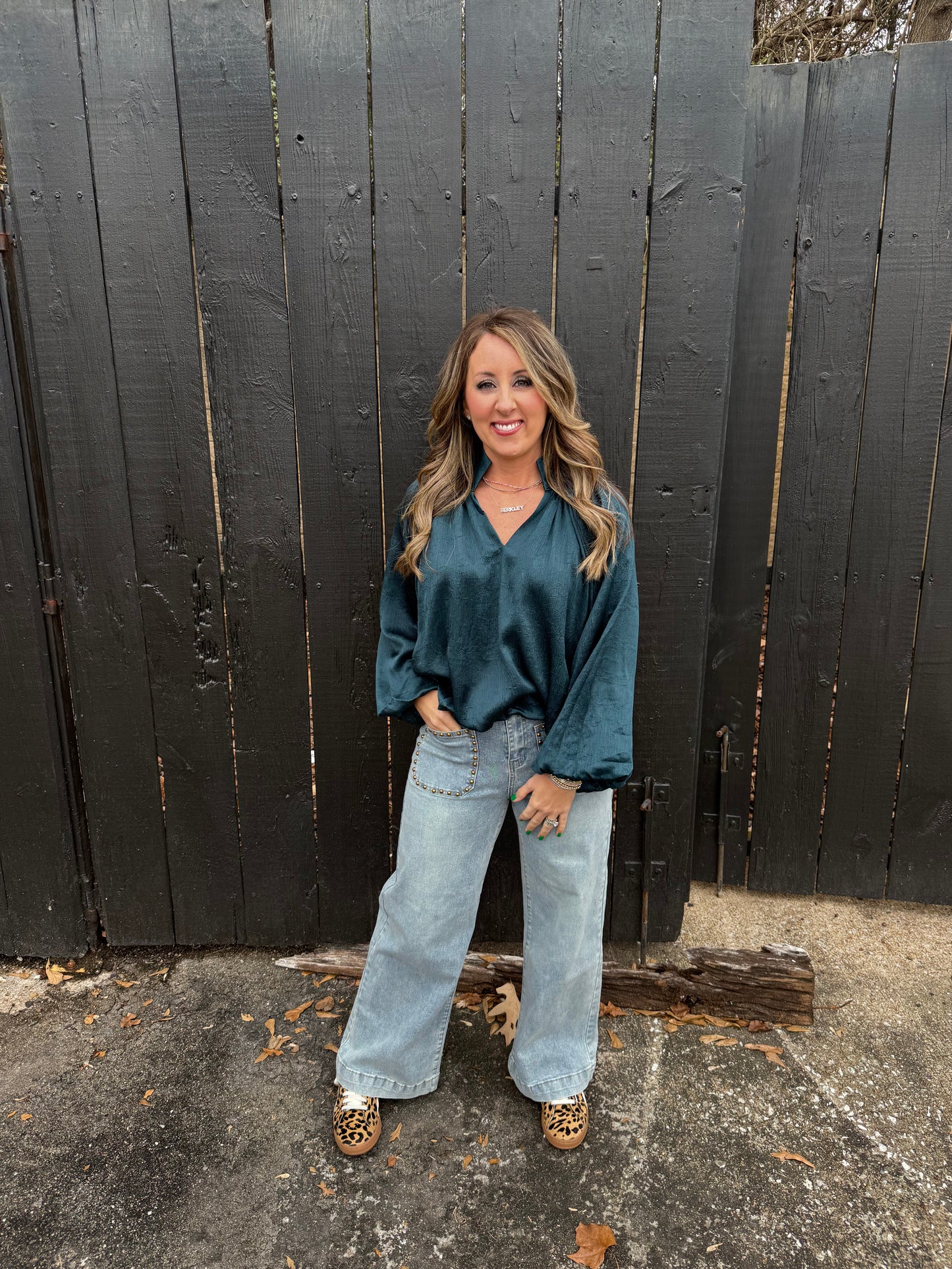 Out On The Town Green Top