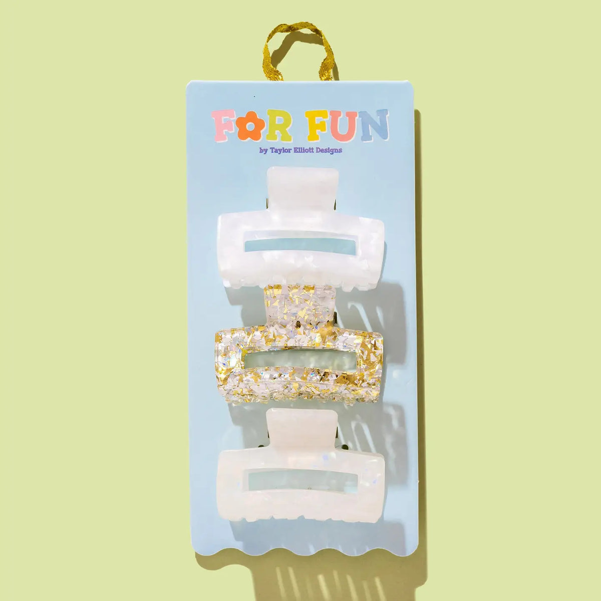 Pearl Confetti Claw Clip Trio
