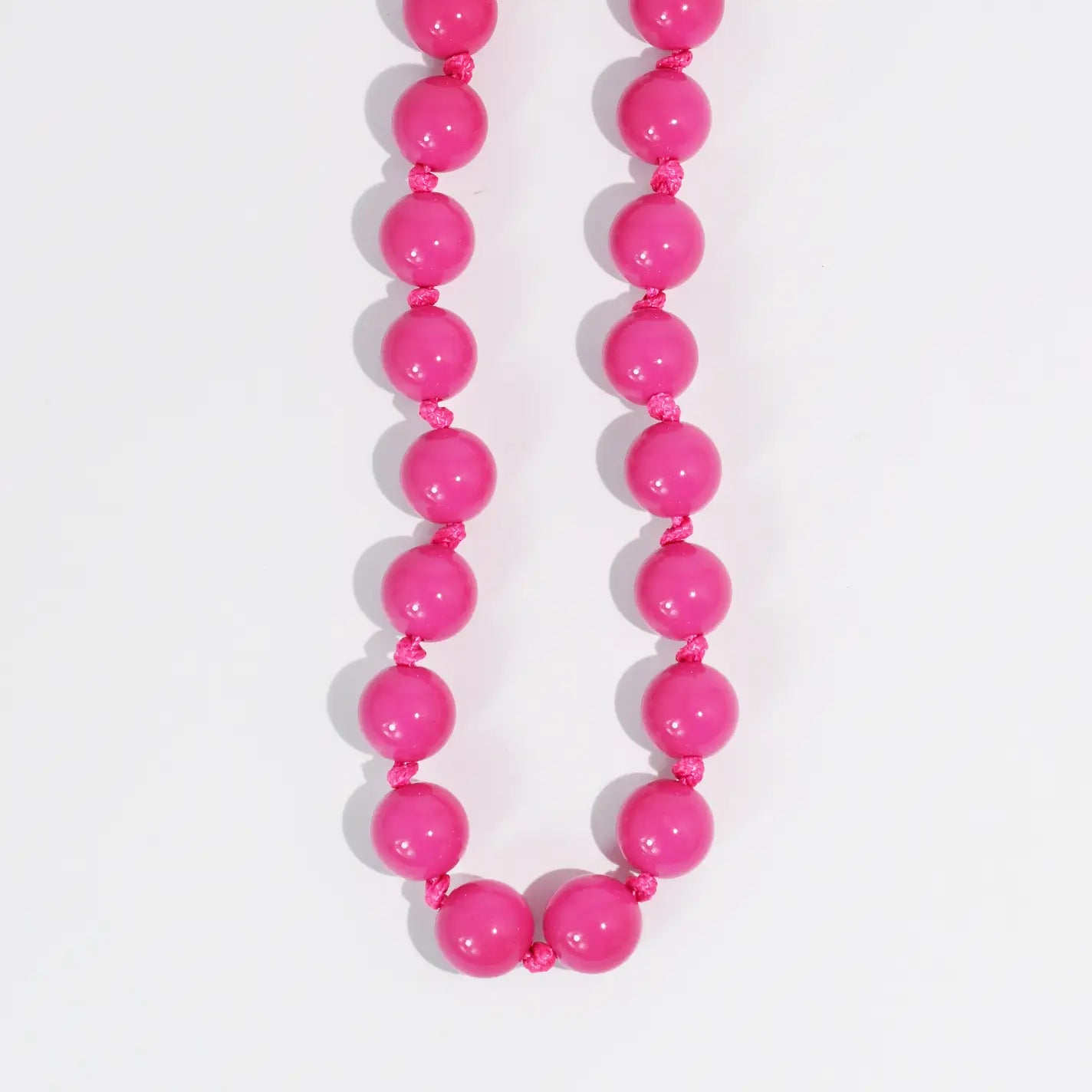 Bubblegum Beads Necklace Hot Pink