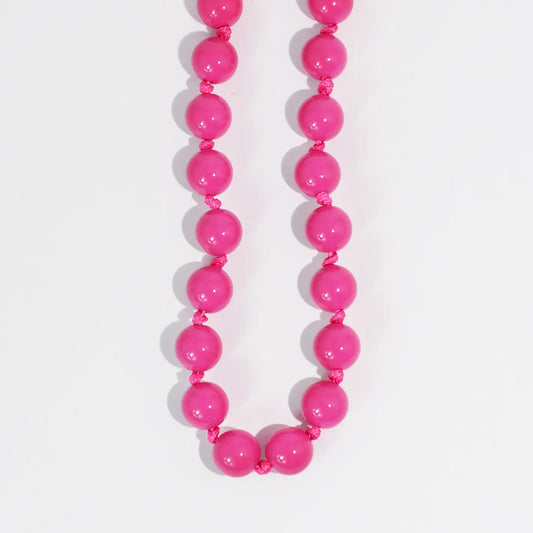 Bubblegum Beads Necklace Hot Pink