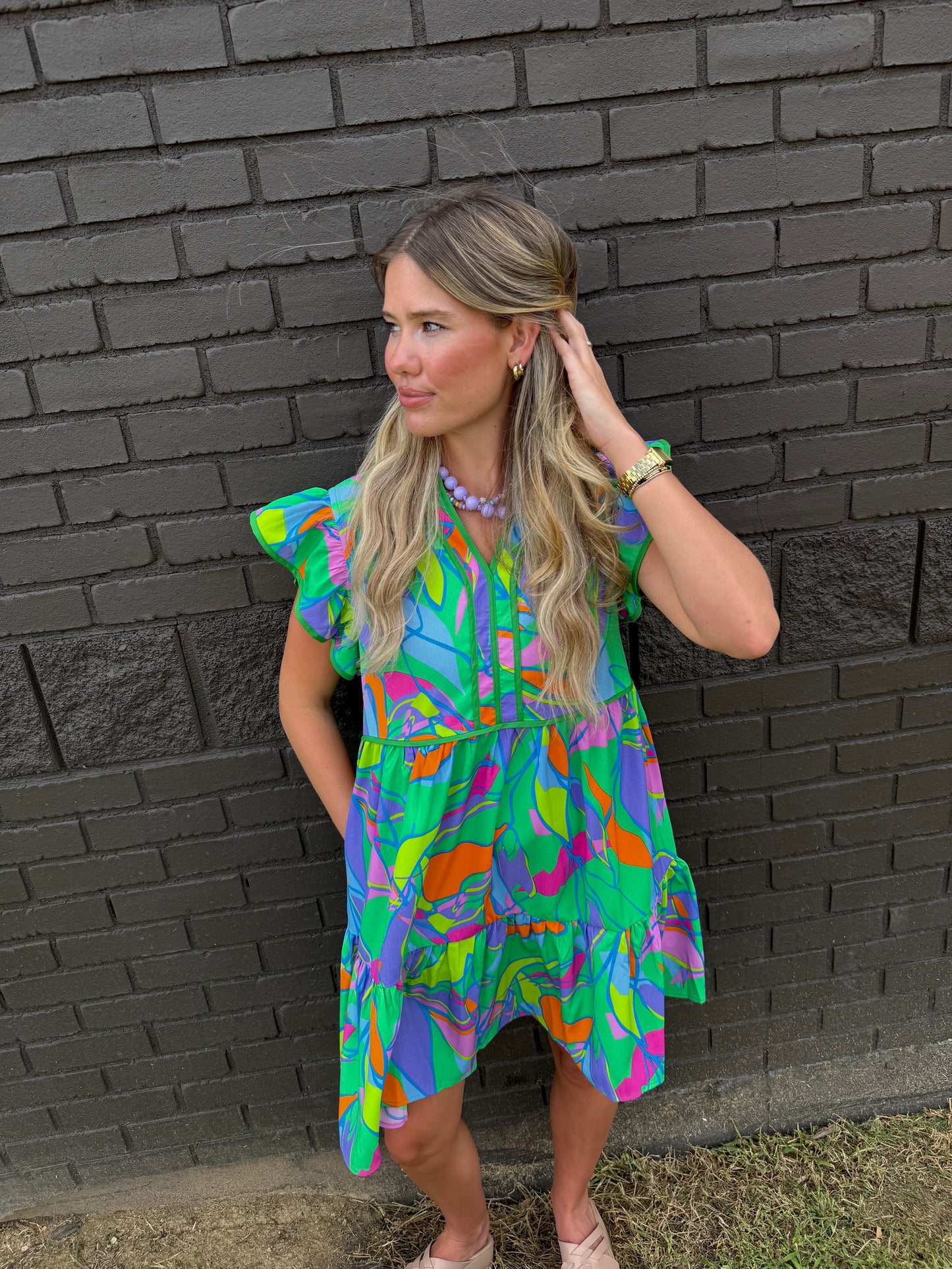 Finn Floral Dress Green