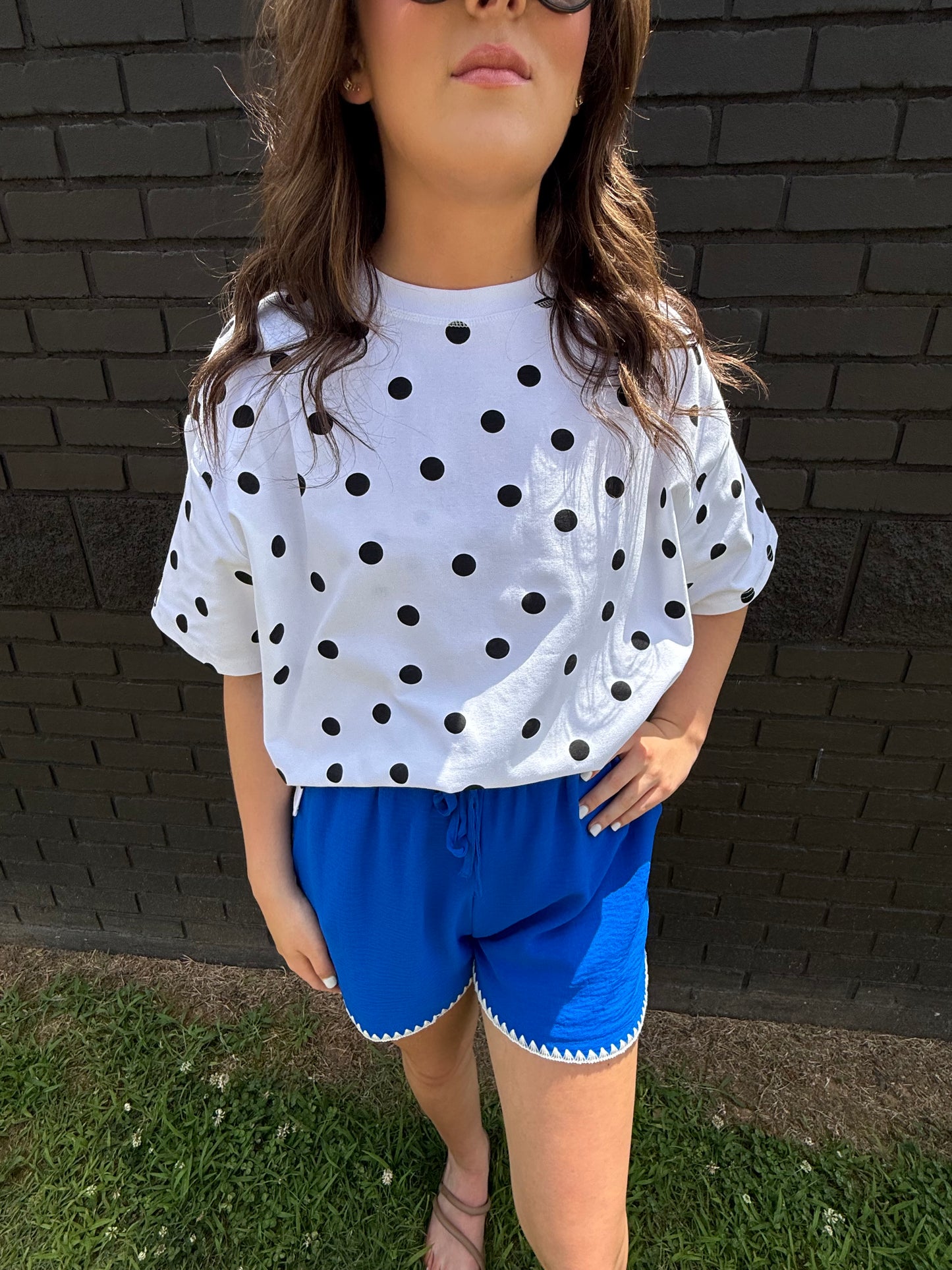 Stassi Polka Dot White Top