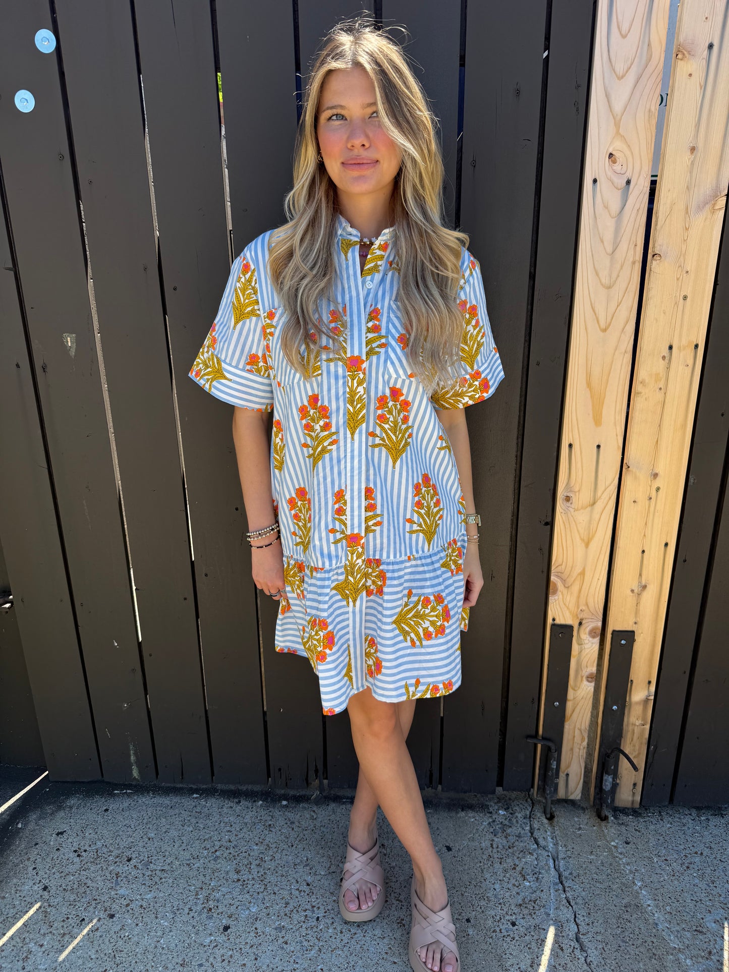 Mandarin Stripe Dress