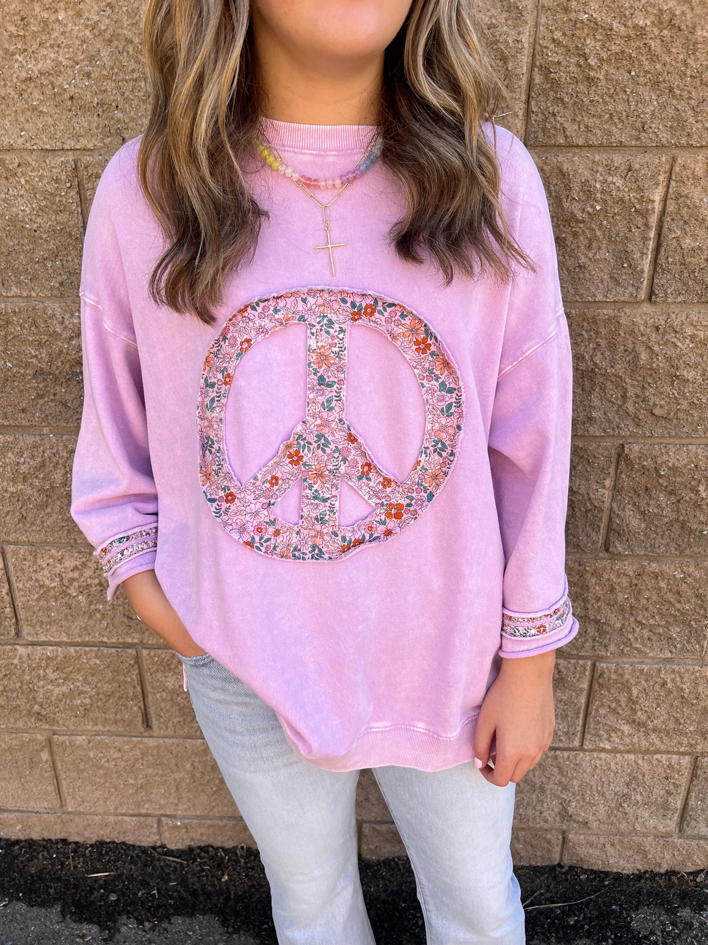 Peace Floral Top Orchid