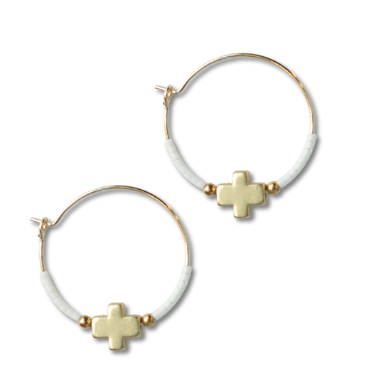 Faithful Earrings: White