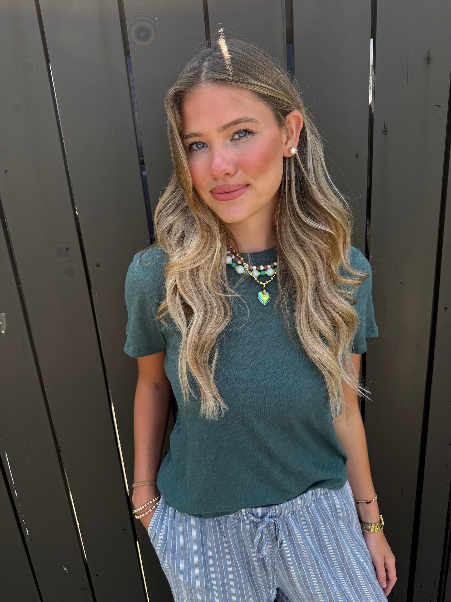 Z Supply Foundation Slub Tee Emerald Cove